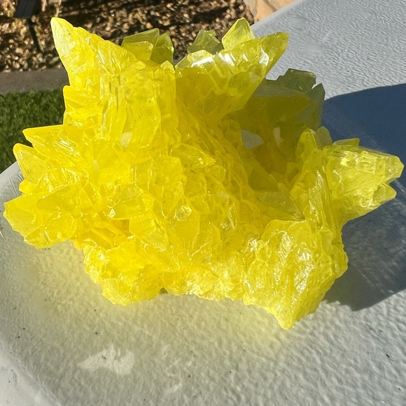 Vibrant Yellow Crystal Sulfur Cluster from Myanmar